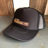 Hermosa Beach HERMOSA AVE Mid Crown Trucker Hat - Black