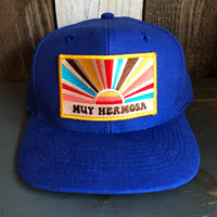 Hermosa Beach MUY HERMOSA 6 Panel Mid Profile Baseball Cap - Royal Blue