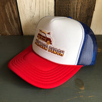 Hermosa Beach WOODIE Trucker Hat - Red/White/Royal Blue