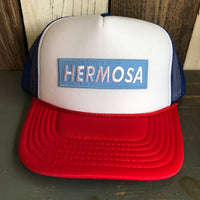 Hermosa Beach BLUE SUPREME HERMOSA Trucker Hat - Red/White/Royal Blue
