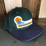 Hermosa Beach GOLDEN HOUR - 6 Panel Low Profile Baseball Cap with Adjustable Strap with Press Buckle - Dark Green/Navy