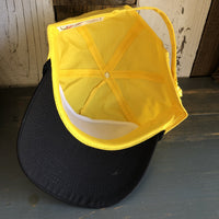 Hermosa Beach SUNBEAMS 5 Panel High Crown Baseball Cap - Black/Yellow