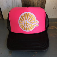 Hermosa Beach CLASSIC LOGO Trucker Hat - Black/Neon Pink/Black