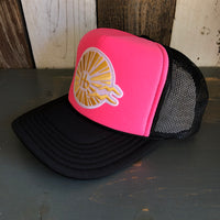 Hermosa Beach CLASSIC LOGO Trucker Hat - Black/Neon Pink/Black