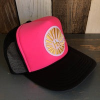 Hermosa Beach CLASSIC LOGO Trucker Hat - Black/Neon Pink/Black