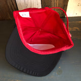 Hermosa Beach CLASSIC LOGO 5 Panel High Crown Baseball Cap - Red/Black