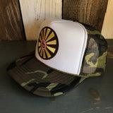 Hermosa Beach SUNBEAMS Trucker Hat - CAMOUFLAGE Khaki/Brown/Light Olive/White Green/White