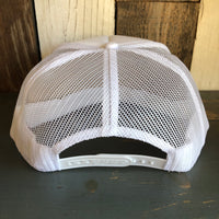 Hermosa Beach CLASSIC LOGO Trucker Hat - White (Flat Brim)