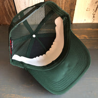 Hermosa Beach SUNBEAMS 5 Panel Mid Profile Mesh Back Trucker Hat - Dark Green