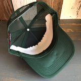 Hermosa Beach CLASSIC LOGO 5 Panel Mid Profile Mesh Back Trucker Hat - Dark Green