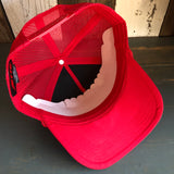 Hermosa Beach CLASSIC LOGO 5 Panel Mid Profile Mesh Back Trucker Hat - Red