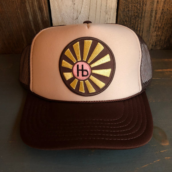 Hermosa Beach SUNBEAMS Trucker Hat - Brown/Tan/Brown