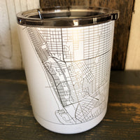 Hermosa Beach CA Map Insulated Cup in Matte White