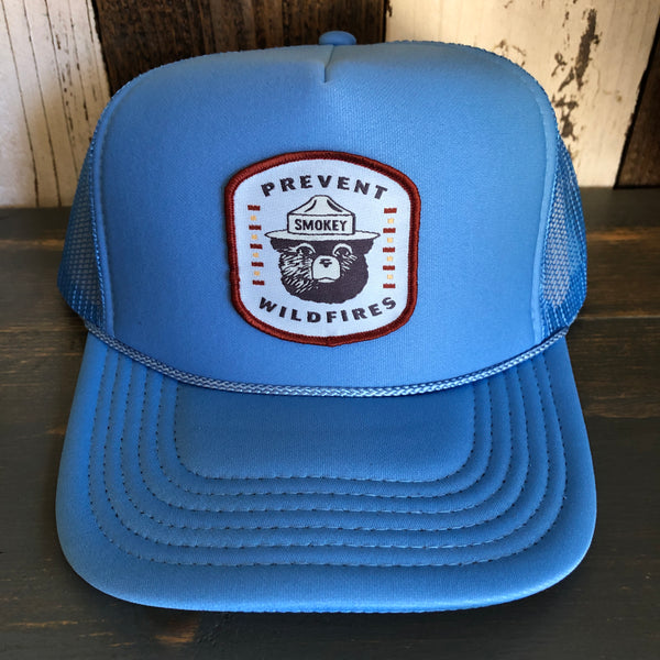 Smokey Bear...Prevent Wildfires High Crown Trucker Hat - Col. Blue