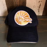 Hermosa Beach CLASSIC LOGO - 6 Panel Low Profile Style Dad Hat with Velcro Closure - Navy/Navy/Khaki