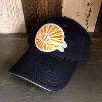 Hermosa Beach CLASSIC LOGO - 6 Panel Low Profile Style Dad Hat with Velcro Closure - Navy/Navy/Khaki