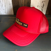 Hermosa Beach HERMOSA AVE High Crown Trucker Hat - Red