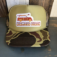 Hermosa Beach WOODIE Trucker Hat - CAMOUFLAGE Green/Light Loden/Green
