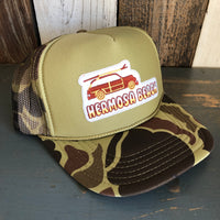 Hermosa Beach WOODIE Trucker Hat - CAMOUFLAGE Green/Light Loden/Green