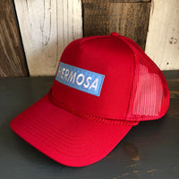 Hermosa Beach BLUE SUPREME HERMOSA 5 Panel Mid Profile Mesh Back Trucker Hat - Red
