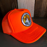 SOUTH BAY SURF (Multi Colored Patch) High Crown Trucker Hat - Orange