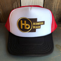 Hermosa Beach THE NEW STYLE Trucker Hat - Black/White/Red