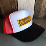Hermosa Beach AS REAL AS THE STREETS Trucker Hat - Black/White/Red