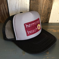 Hermosa Beach WELCOME SIGN Trucker Hat - Black/Grey/Black
