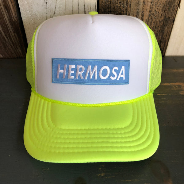 Hermosa Beach BLUE SUPREME HERMOSA Trucker Hat - Neon Yellow/White/Neon Yellow