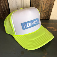 Hermosa Beach BLUE SUPREME HERMOSA Trucker Hat - Neon Yellow/White/Neon Yellow