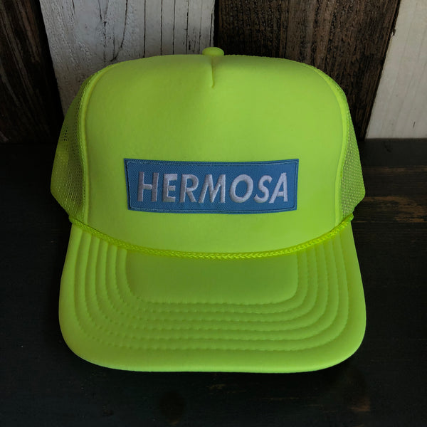 Hermosa Beach BLUE SUPREME HERMOSA Trucker Hat - Neon Yellow