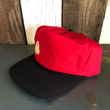 Hermosa Beach CLASSIC MINI LOGO 5 Panel High Crown Baseball Cap - Black/Red