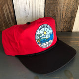 Hermosa Beach SHOREFRONT 5 Panel High Crown Baseball Cap - Black/Red