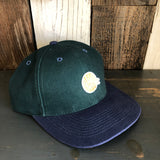 Hermosa Beach CLASSIC MINI LOGO - 6 Panel Low Profile Baseball Cap with Adjustable Strap with Press Buckle - Dark Green/Navy