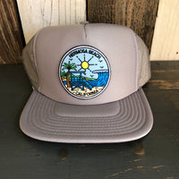 Hermosa Beach SHOREFRONT Trucker Hat - Grey (Flat Brim)