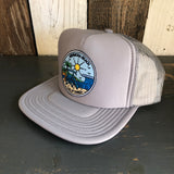 Hermosa Beach SHOREFRONT Trucker Hat - Grey (Flat Brim)