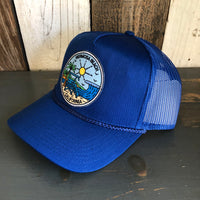 Hermosa Beach SHOREFRONT 5 Panel Mid Profile Mesh Back Trucker Hat - Royal Blue