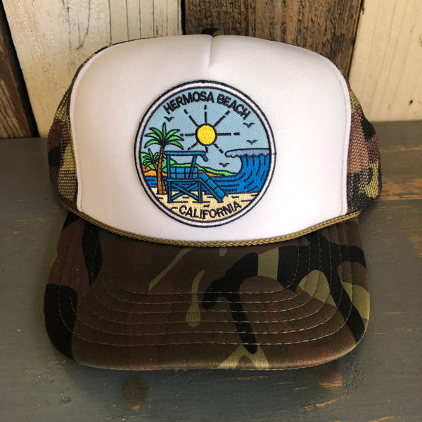 Hermosa Beach SHOREFRONT Trucker Hat - CAMOUFLAGE Khaki/Brown/Light Olive/White Green/White