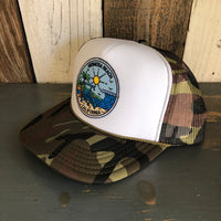 Hermosa Beach SHOREFRONT Trucker Hat - CAMOUFLAGE Khaki/Brown/Light Olive/White Green/White
