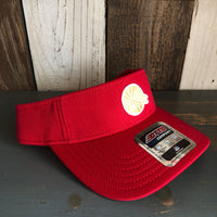 Hermosa Beach CLASSIC MINI LOGO - Cool Comfort Performance Polyester Cool Mesh Sun Visor - Red