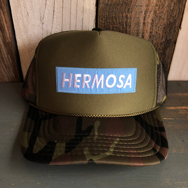 Hermosa Beach BLUE SUPREME HERMOSA Trucker Hat - Camouflage/Olive
