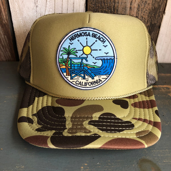 Hermosa Beach SHOREFRONT Trucker Hat - CAMOUFLAGE Green/Light Loden/Green