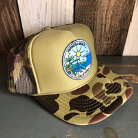 Hermosa Beach SHOREFRONT Trucker Hat - CAMOUFLAGE Green/Light Loden/Green