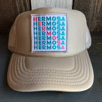 Hermosa Beach OCEAN DRIVE High Crown Trucker Hat - Khaki
