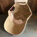 Hermosa Beach MINI CLASSIC LOGO - 6 Panel Low Profile Style Dad Hat with Velcro Closure - Khaki