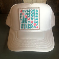 Hermosa Beach OCEAN DRIVE High Crown Trucker Hat - White