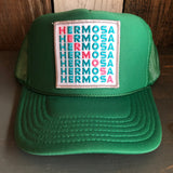 Hermosa Beach OCEAN DRIVE High Crown Trucker Hat - Kelly Green