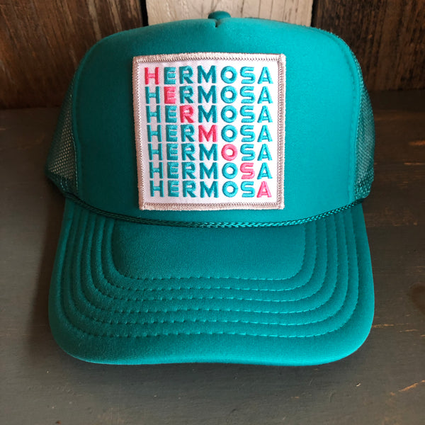 Hermosa Beach OCEAN DRIVE High Crown Trucker Hat - Jade Green
