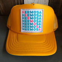 Hermosa Beach OCEAN DRIVE High Crown Trucker Hat - Gold