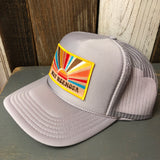 Hermosa Beach MUY HERMOSA High Crown Trucker Hat - Grey (Curved Brim)